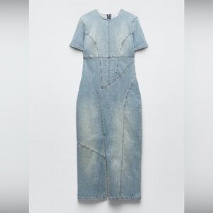 Zara TRF Denim Midi Dress